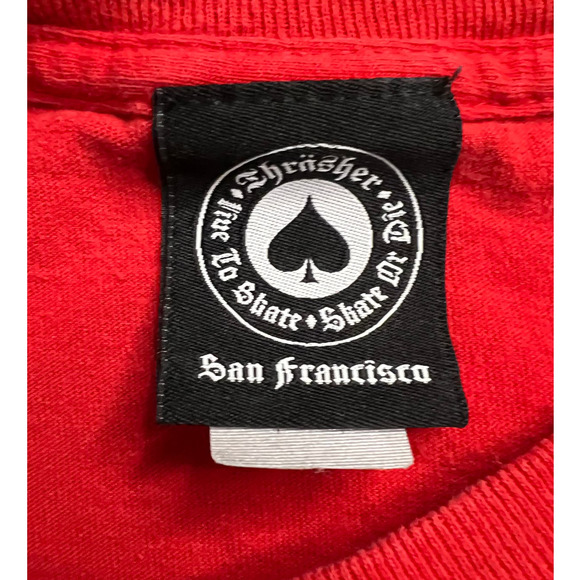 Thrasher Red Short Sleeve Crew Neck T-Shirt, Size M - Picture 3 of 7